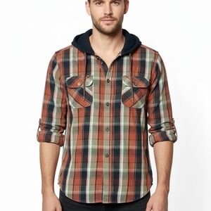 Kolby Hooded Plaid Shirt